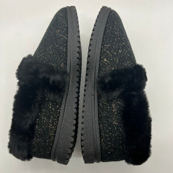 Skechers Slipper Womens Size 6 Wide Black Cozy Lite Sparkle Knit Sweet Walk - Picture 6 of 10